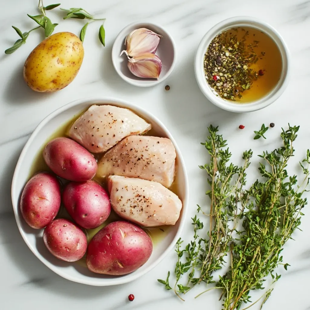 Easy Crockpot Chicken and Potatoes Recipe 11 Chicken and Potato Ingredients Display