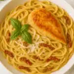 Easy Marry Me Chicken Pasta Recipe 15 Served pasta with garnish