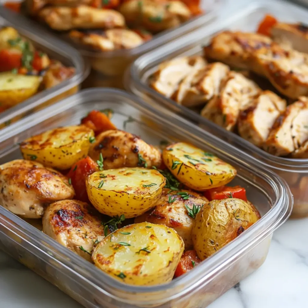 Easy Crockpot Chicken and Potatoes Recipe 18 Meal prep portions of Crockpot Chicken and Potatoes