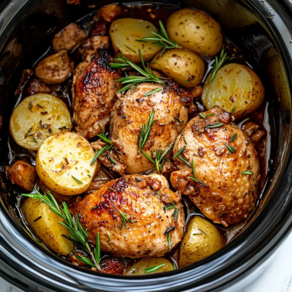Easy Crockpot Chicken and Potatoes Recipe 14 Final Dish in Crockpot