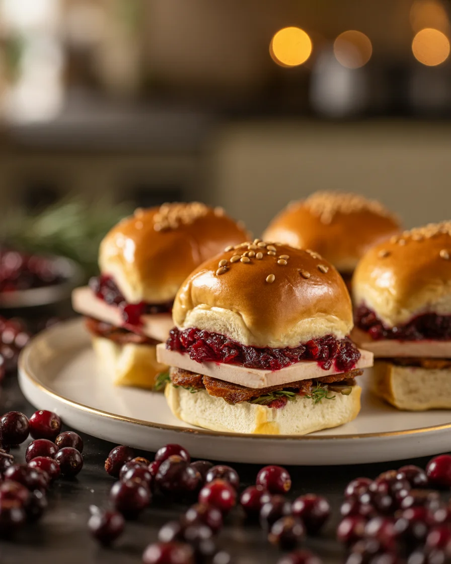 Chicken Cranberry Sliders for Holiday Parties