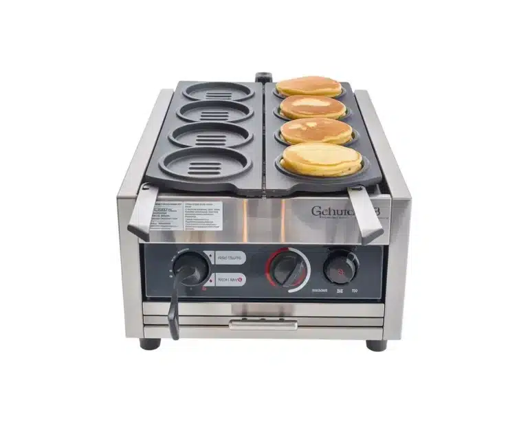 Delicious coin-operated pancakes served from a vibrant machine.