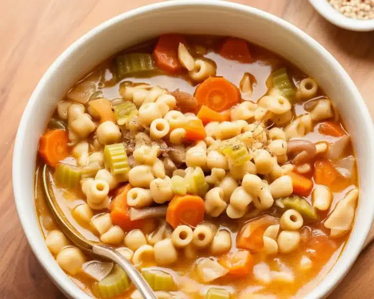 Easy dump & go veggie stew with mixed vegetables and savory broth