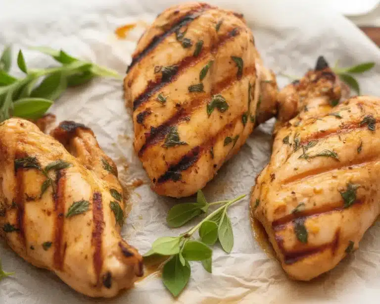 Delicious honey mustard chicken dish with juicy meat and a savory glaze.