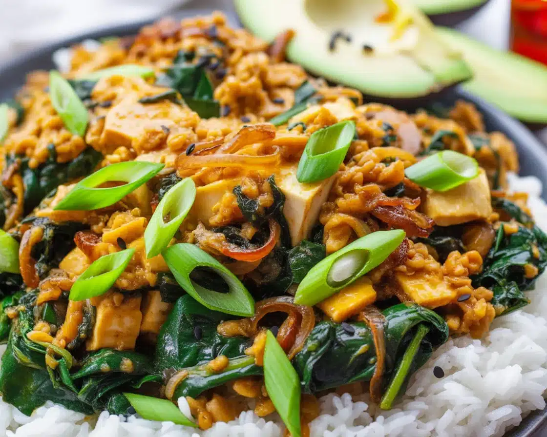 Delicious shredded veggie curry with coconut milk and fresh vegetables served in a bowl.