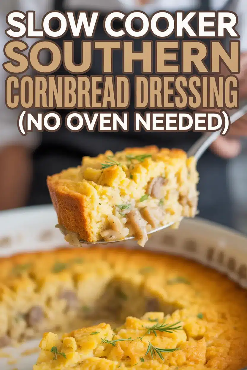 Slow Cooker Southern Cornbread Dressing (No Oven Needed)