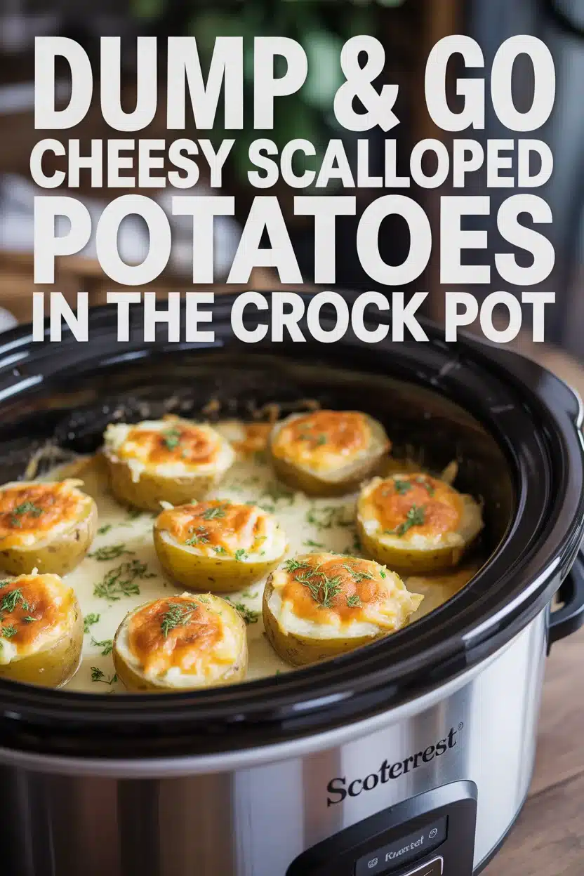 Dump & Go Cheesy Scalloped Potatoes in the Crock Pot