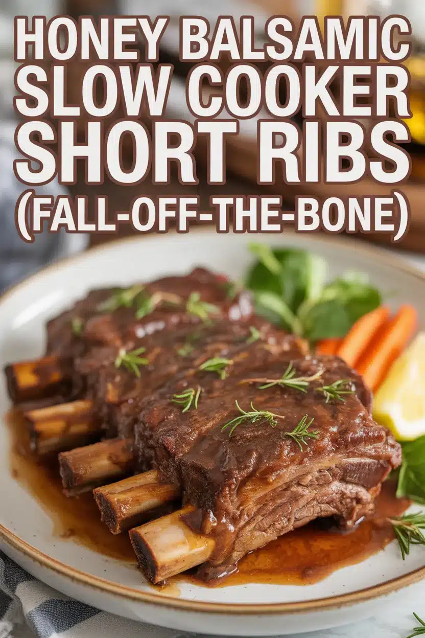 Honey Balsamic Slow Cooker Short Ribs (Fall-Off-the-Bone)