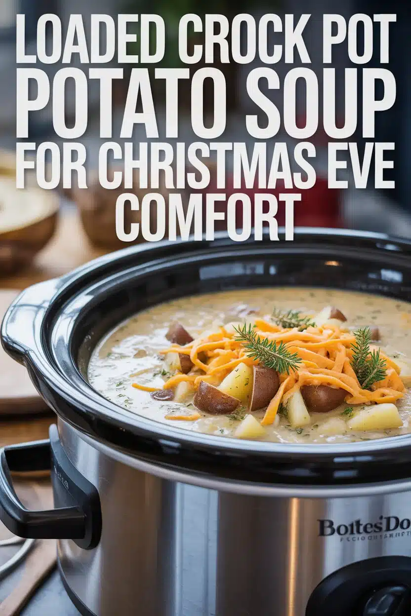 Loaded Crock Pot Potato Soup for Christmas Eve Comfort