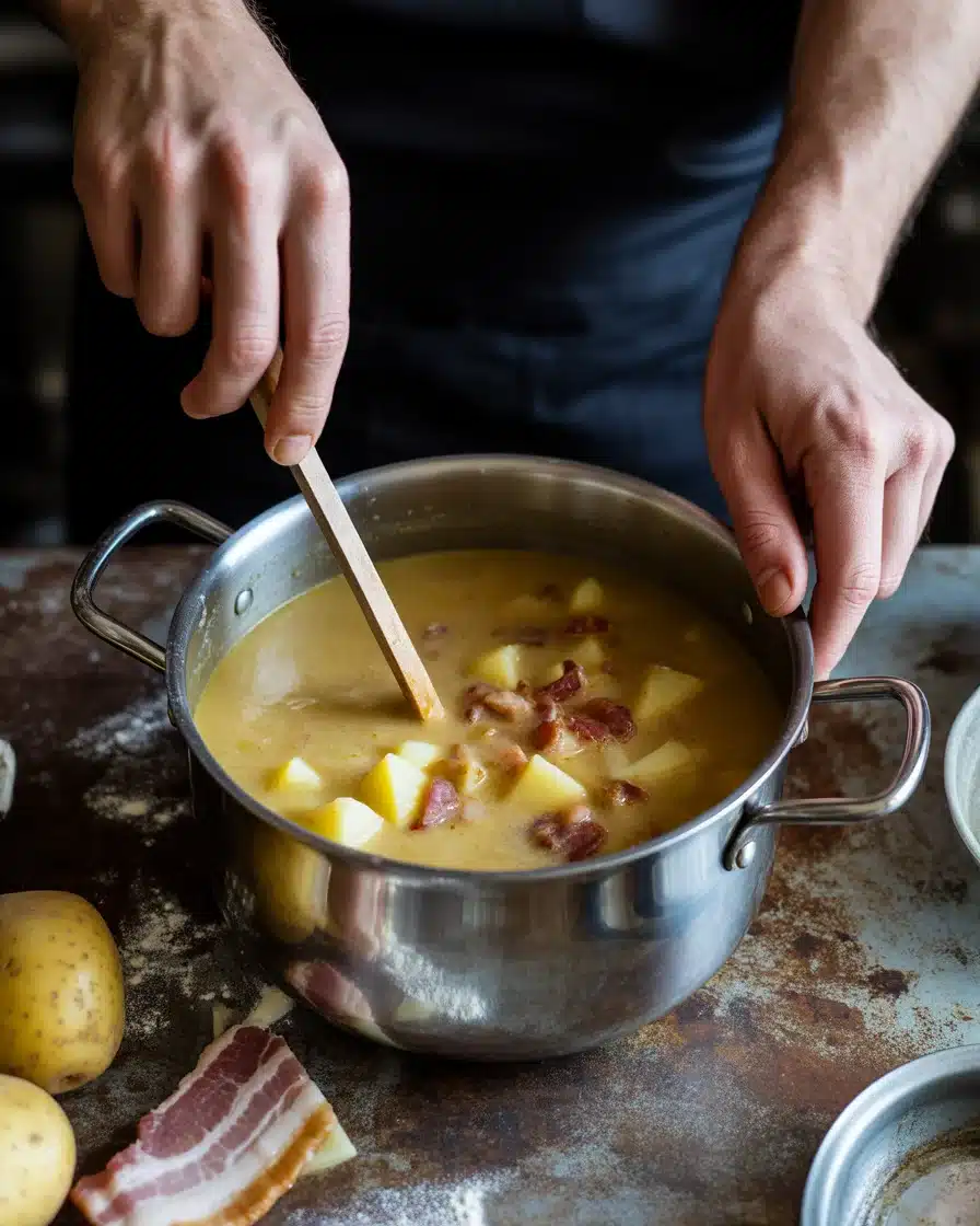 Loaded Crock Pot Potato Soup for Christmas Eve Comfort