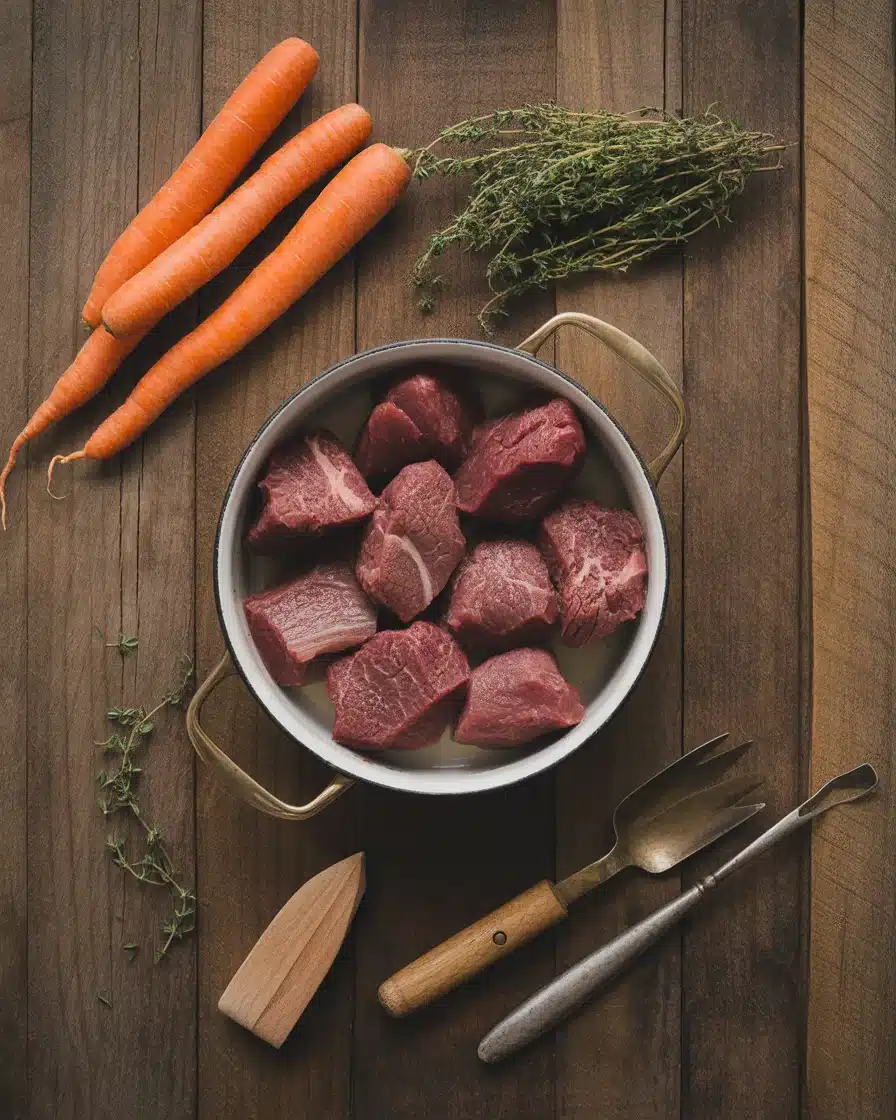 Crock Pot French Onion Beef Stew with Melted Swiss