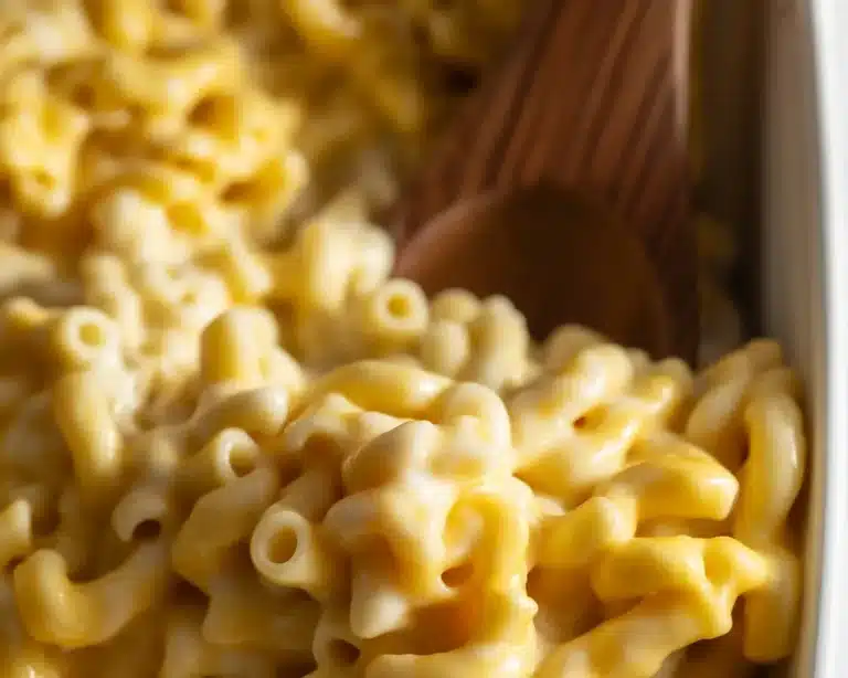 Delicious homemade mac and cheese, creamy and baked to perfection with a cheesy topping.
