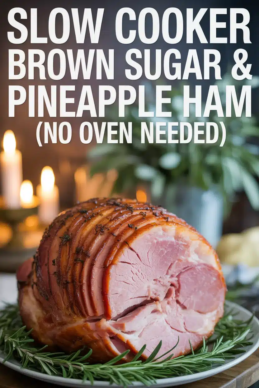 Slow Cooker Brown Sugar & Pineapple Ham (No Oven Needed)