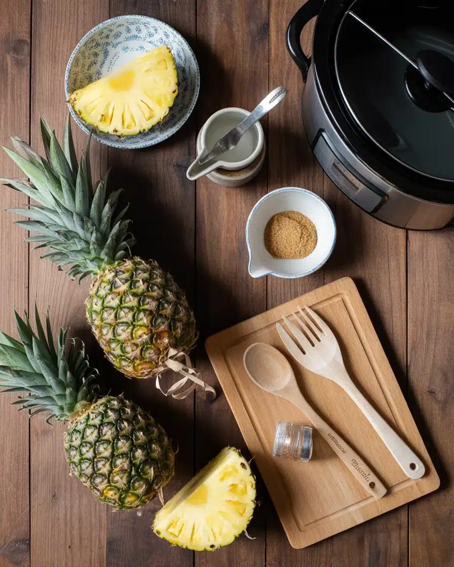 Slow Cooker Brown Sugar & Pineapple Ham (No Oven Needed)