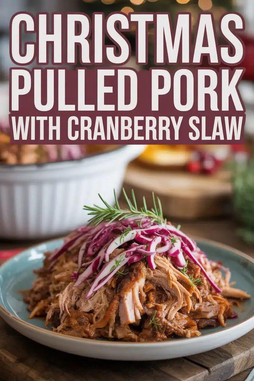 Christmas Pulled Pork with Cranberry Slaw