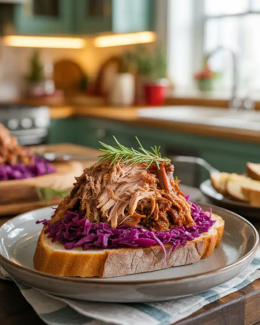 Christmas Pulled Pork with Cranberry Slaw