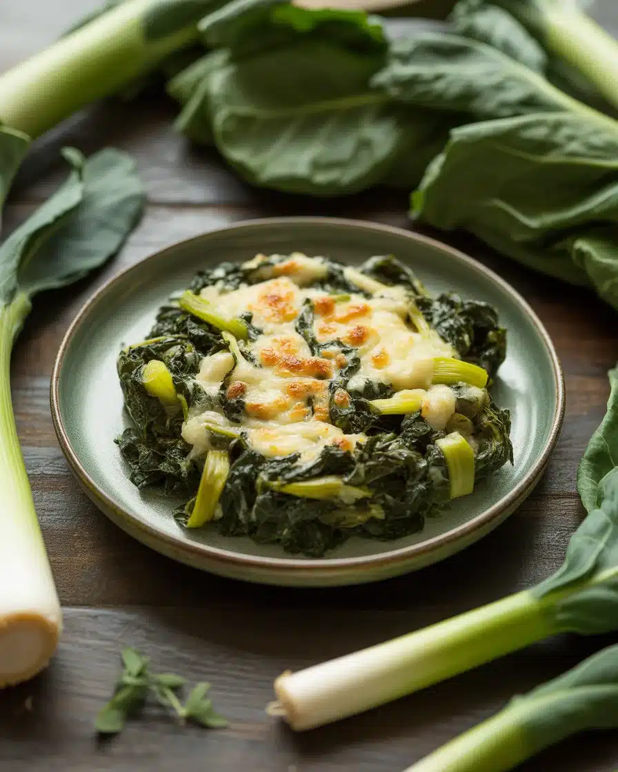 Cheesy Creamed Greens with Cavolo Nero & Leeks