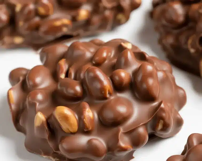 Delicious chocolate peanut clusters made in a crock pot with simple ingredients.