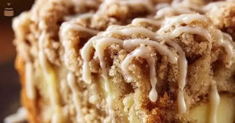 Delicious slice of homemade Apple Crumb Cake with crumb topping