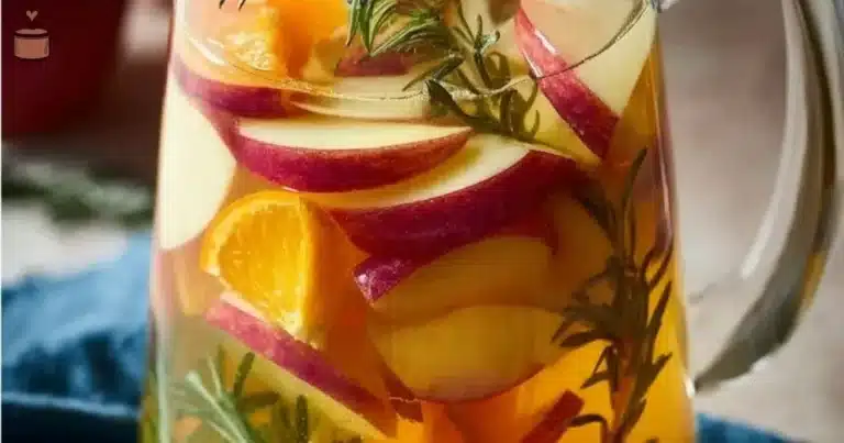 A vibrant bowl of Autumn Harvest Punch with fresh fruits and spices.