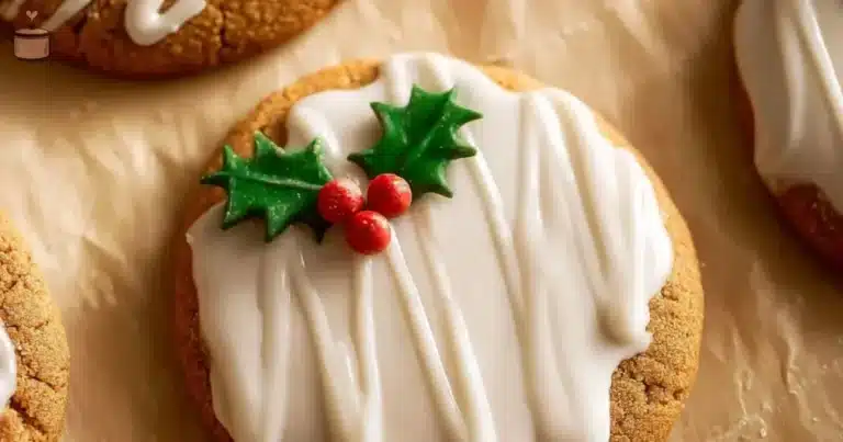 Freshly baked chewy maple cinnamon cookies with a golden glaze