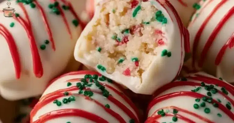 Delicious Christmas Tree Cake Truffles decorated for the holiday season