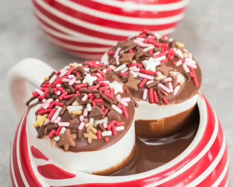 Delicious peppermint hot chocolate made in a crock pot, perfect for holiday gatherings.