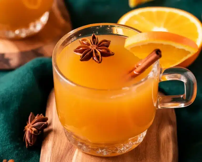 Delicious crockpot wassail punch with apple cider and festive spices in a slow cooker.