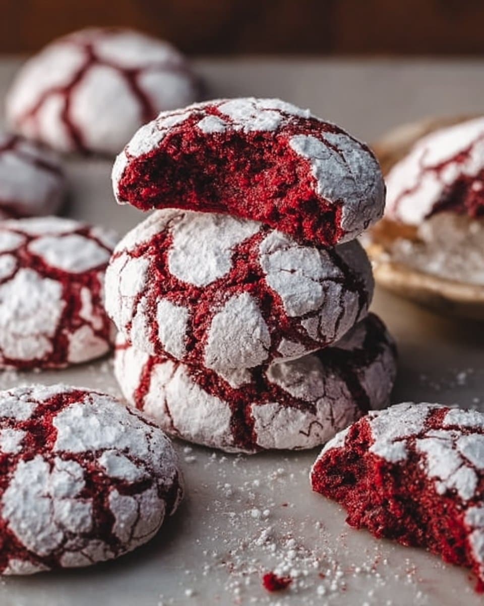 Red Velvet Crinkle Cookies