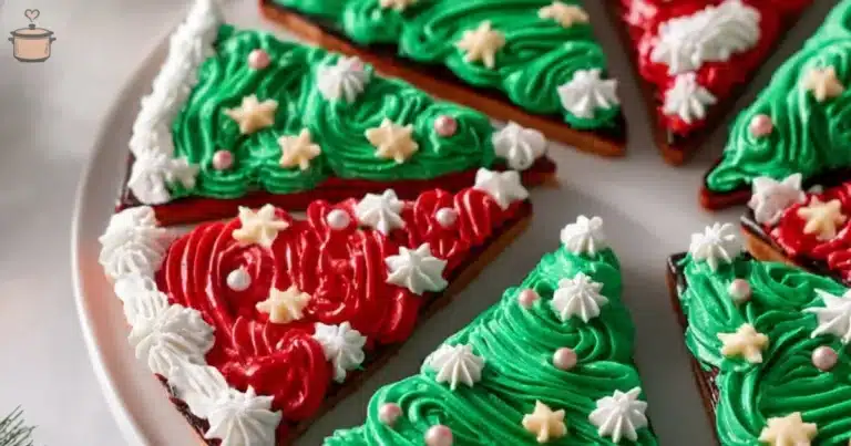 Delicious frosted Christmas brownies topped with festive sprinkles.