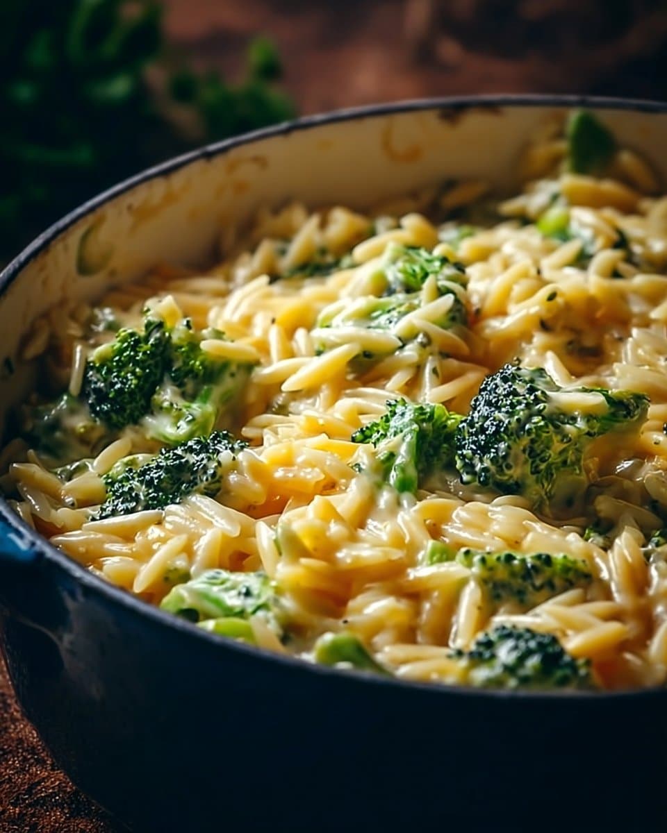 Creamy One-Pot Broccoli Cheddar Orzo