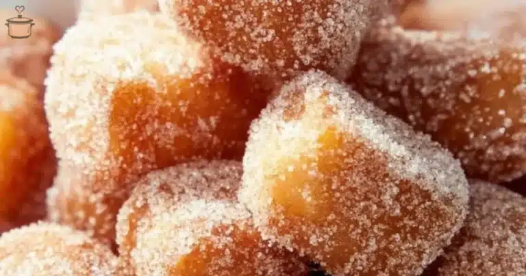 Healthy air fryer churro bites coated in cinnamon sugar, freshly made and served.