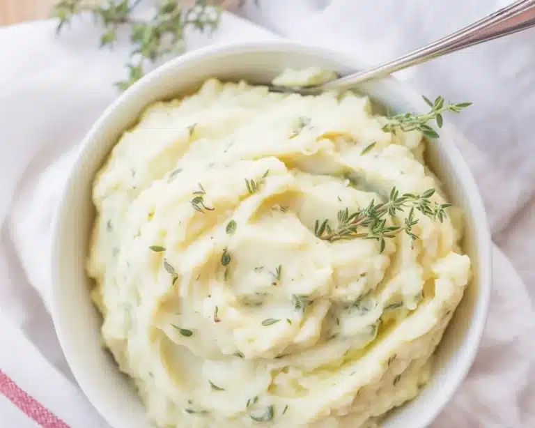 Creamy mashed cauliflower in a crock pot, perfect low carb side dish for dinner.