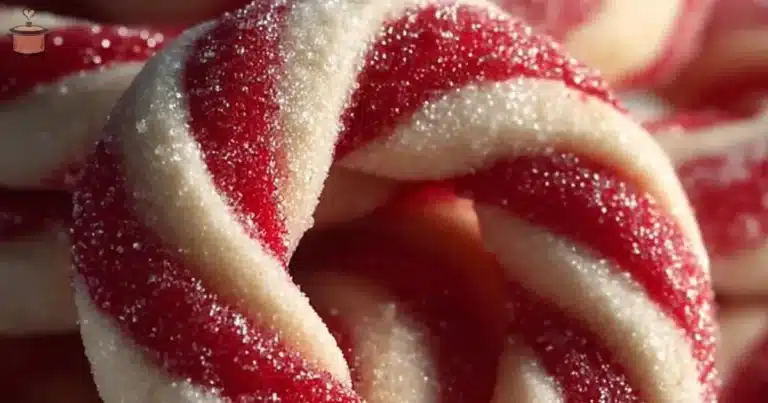 A plate of festive Candy Cane Cookies decorated for the holiday season.