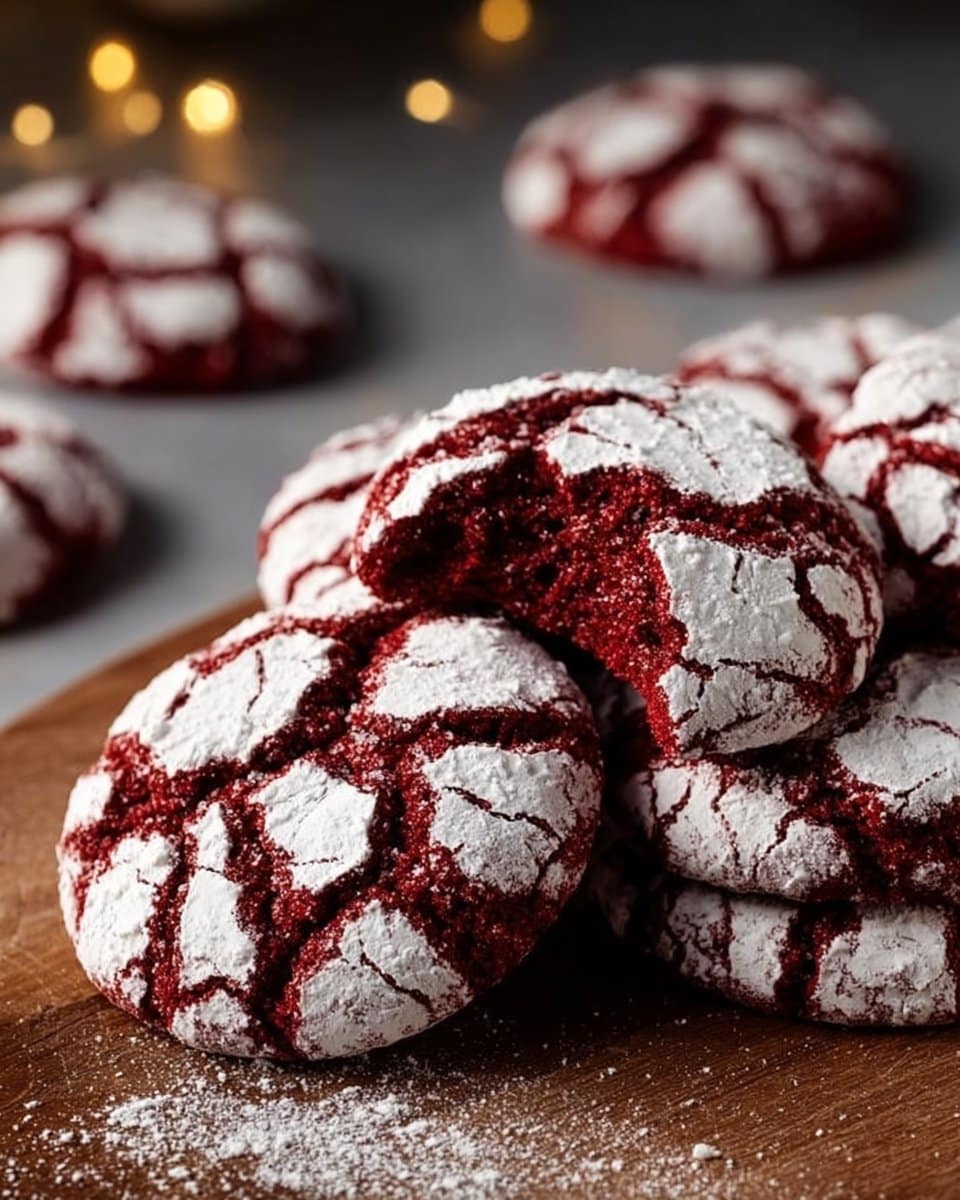 Red Velvet Crinkle Cookies