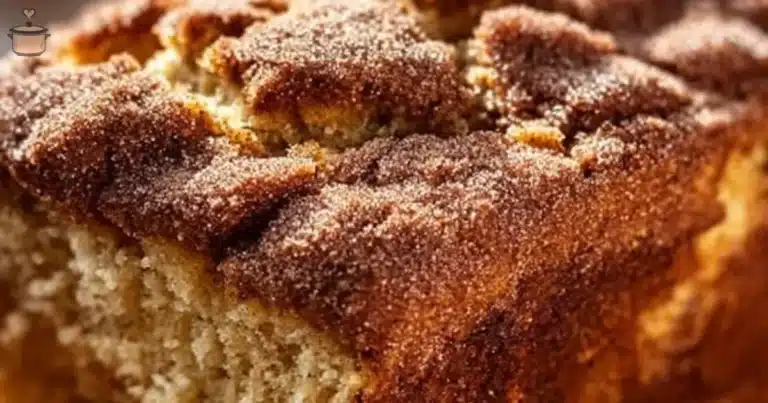 Deliciously baked snickerdoodle banana bread with cinnamon topping