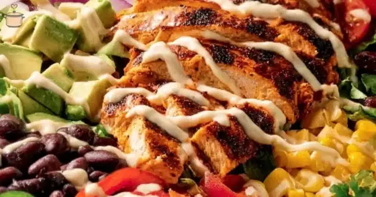 Delicious Southwest Avocado Chicken Salad with fresh ingredients