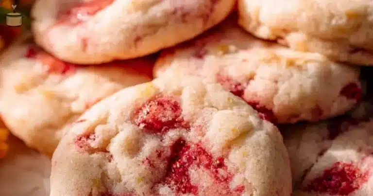 Strawberry cheesecake cookies with fresh strawberries and cheesecake flavor