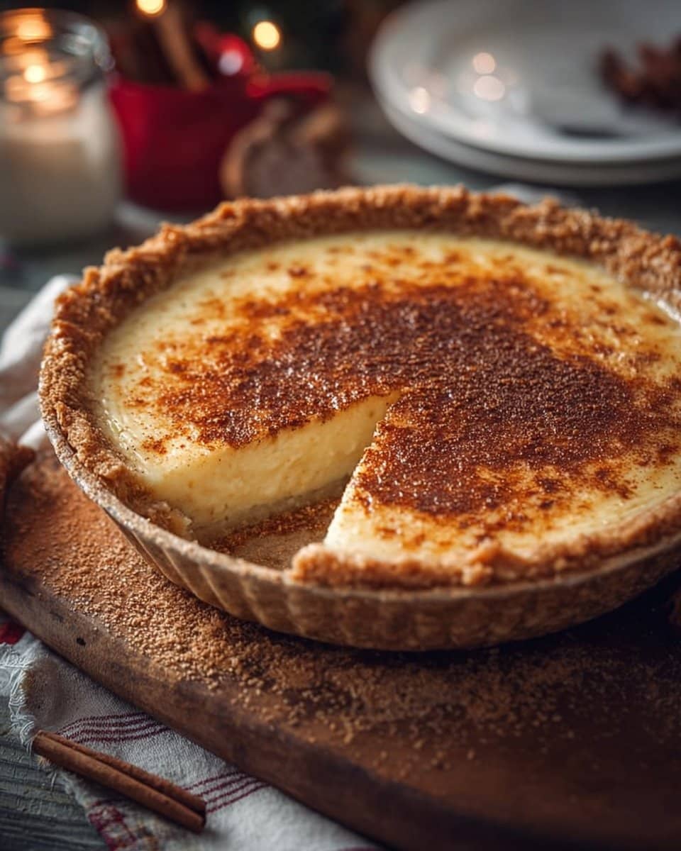 Christmas Eve Cinnamon-Vanilla Custard Pie – Creamy Holiday Dessert Magic