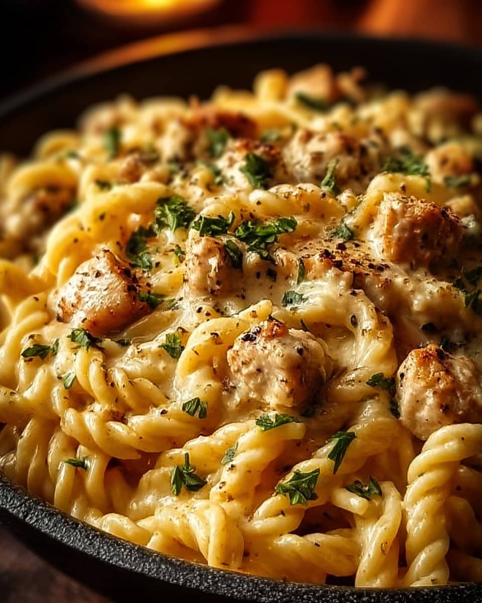 The Best Crockpot Garlic Parmesan Chicken Pasta Recipe