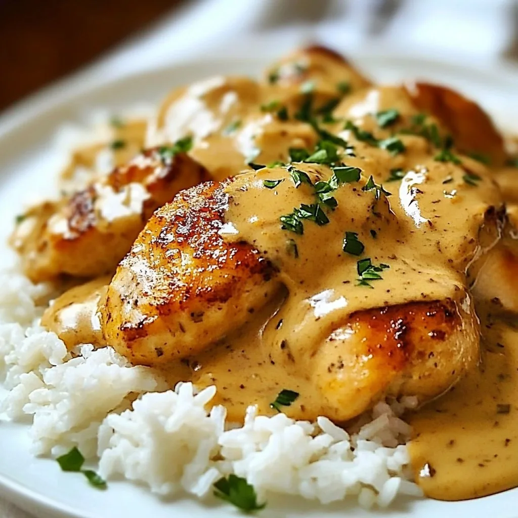 Creamy Smothered Chicken and Rice