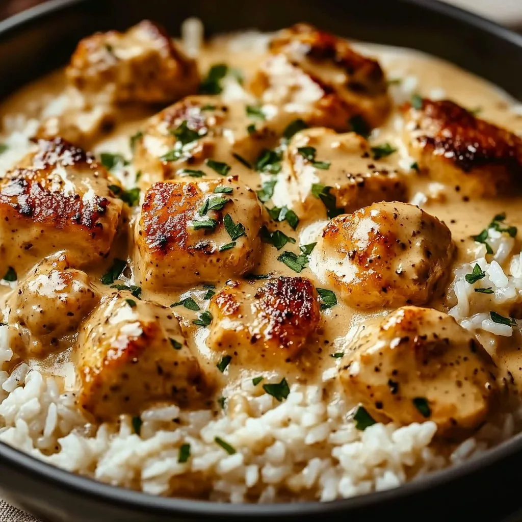 Creamy Smothered Chicken and Rice