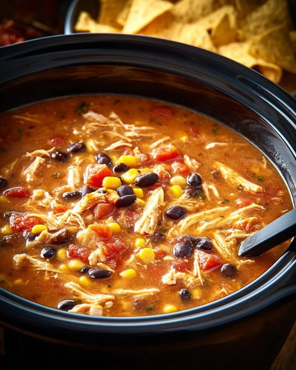 Crockpot Chicken Tortilla Soup
