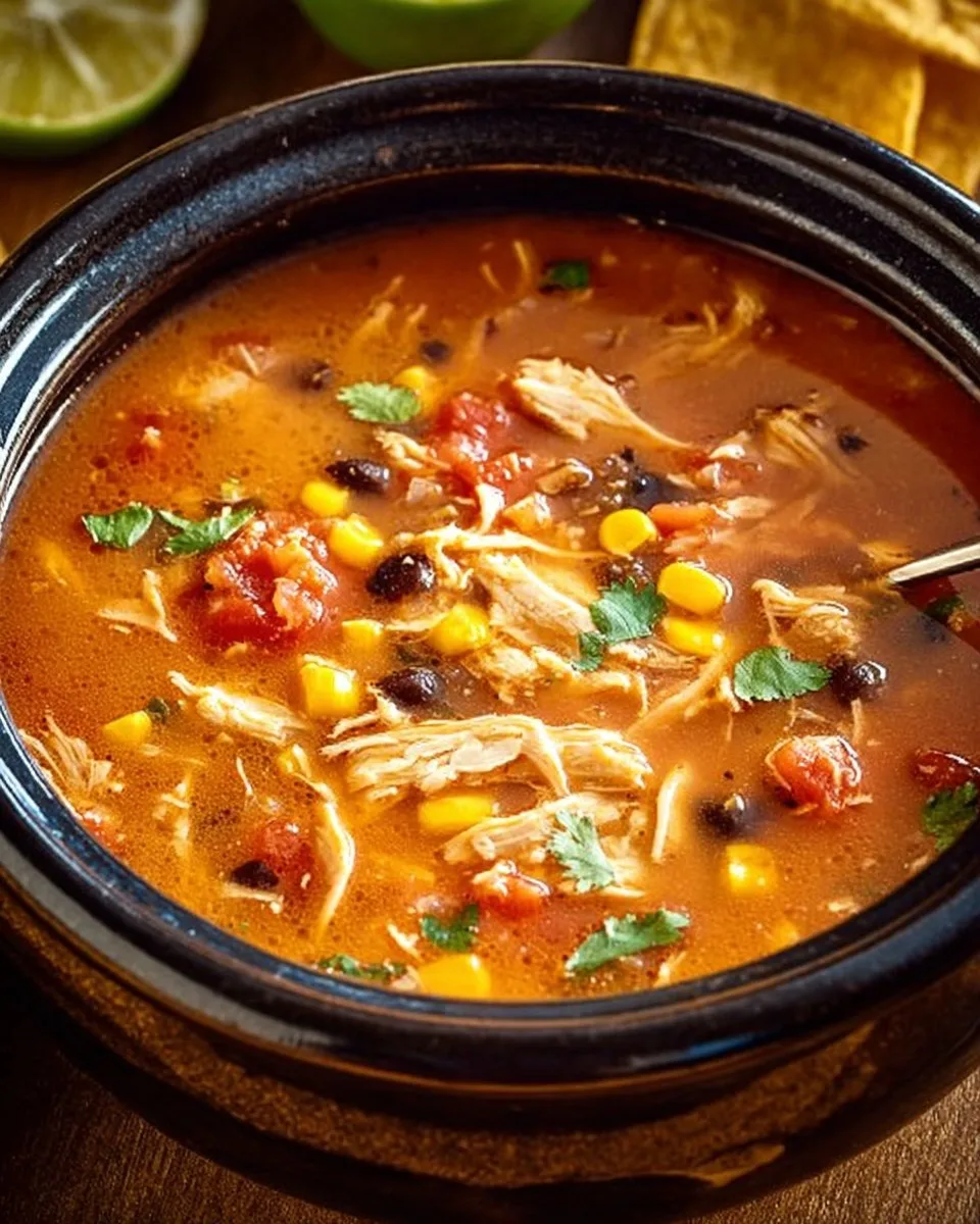 Crockpot Chicken Tortilla Soup
