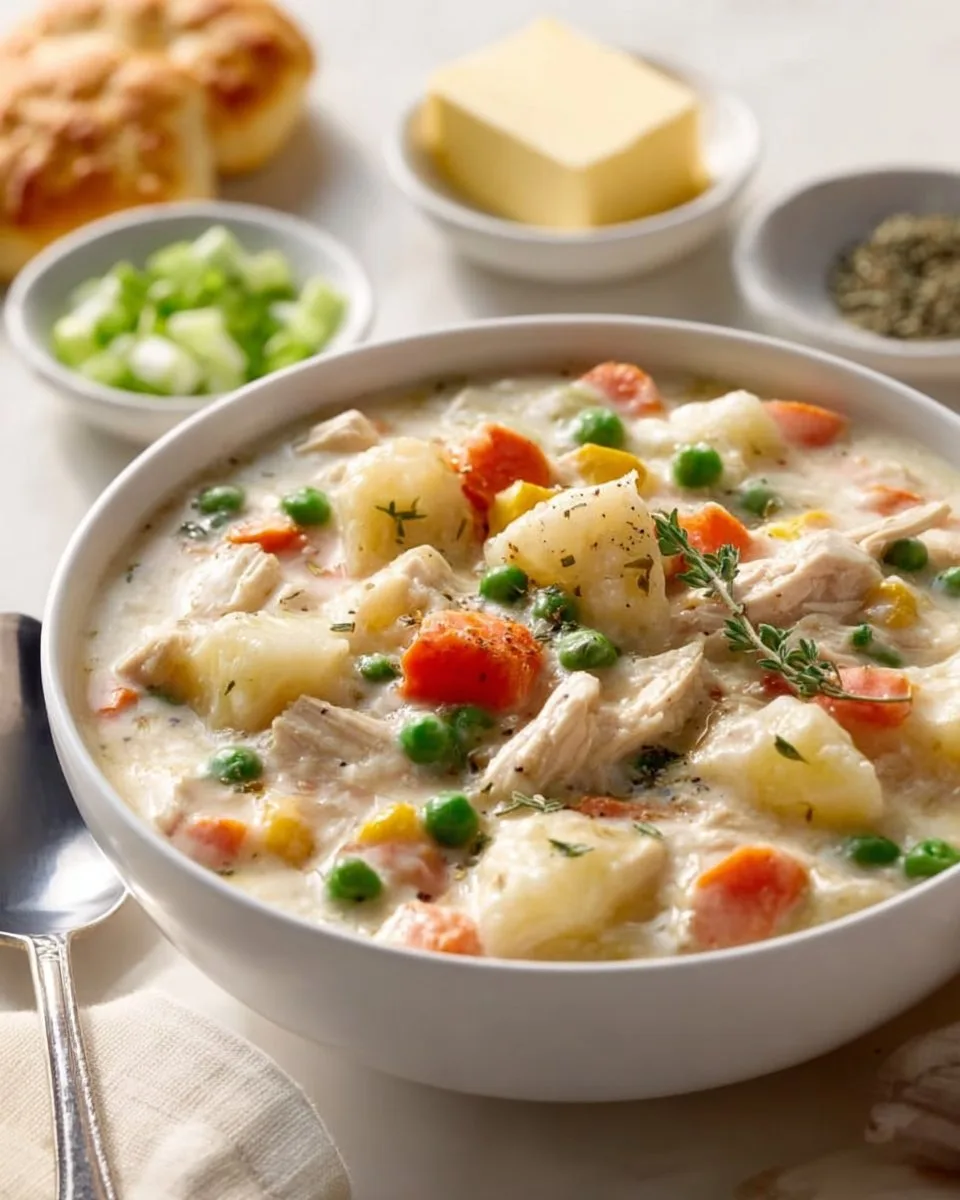 Slow Cooker Chicken Pot Pie Soup Recipe