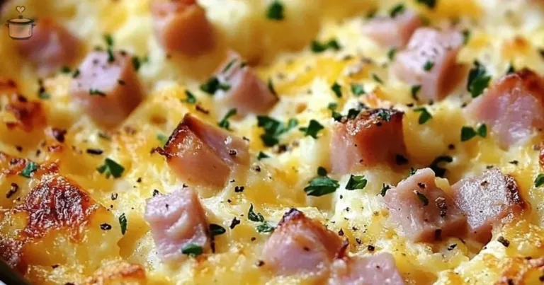 Delicious Crock Pot Mountain Man Breakfast with eggs, sausage, and potatoes.