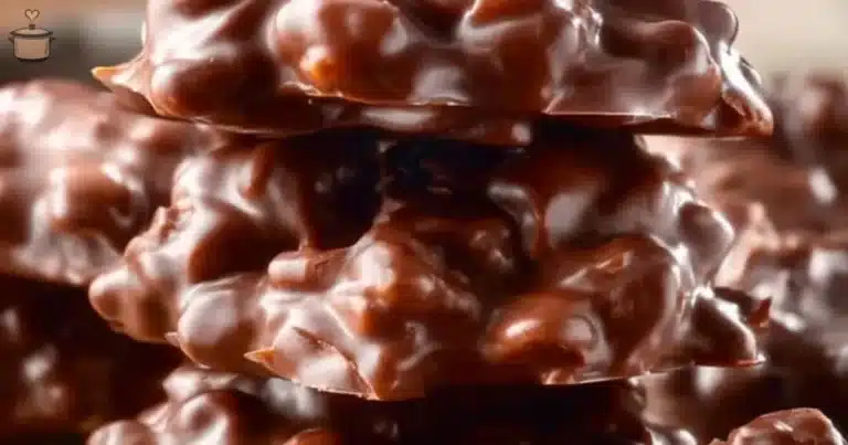 Delicious Crockpot Candy made with chocolate and nuts in a slow cooker