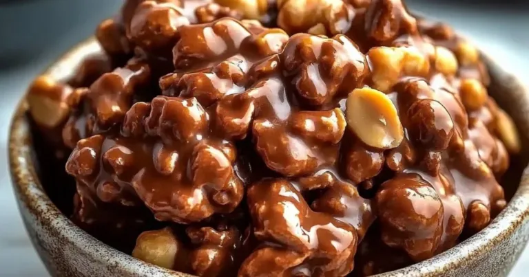 Delicious homemade peanut clusters made in a crockpot.