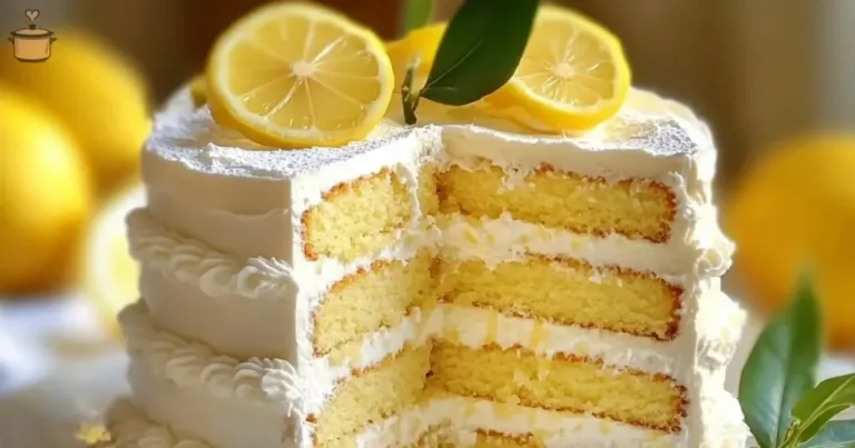 Heavenly Italian lemon cream cake adorned with fresh citrus decorations