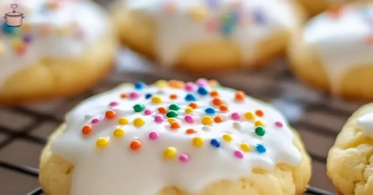 Italian glazed lemon cookies decorated with a sweet glaze